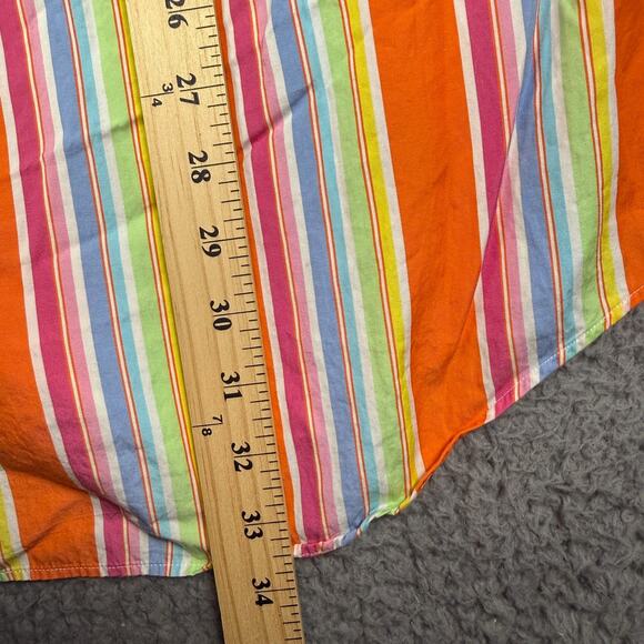 Ralph Lauren Shirt Mens 17-XL Rainbow Multicolor Vertical Striped Poplin Classic - Picture 6 of 8